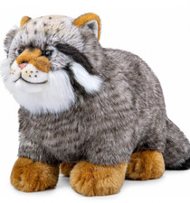 Pallas Cat Plush Toy Simulation 10-12.6" Soft Realistic Gray Stuffed Animal Kids