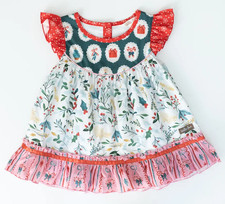 NWT Matilda Jane Mistletoe Magic Ruffle Tunic Top Girl's Size 5/5T