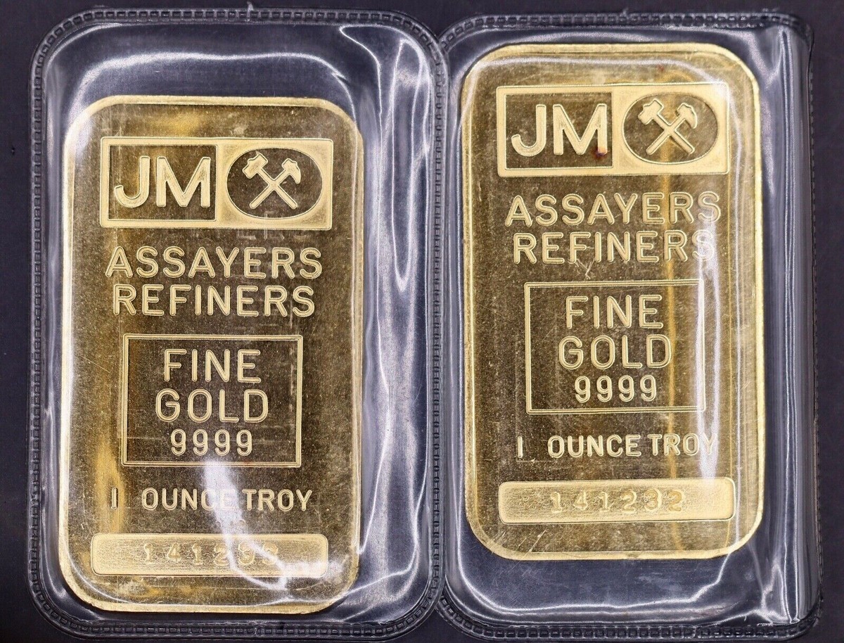 Vintage Johnson Matthey 1 oz Gold .9999 Fine Bar Sealed