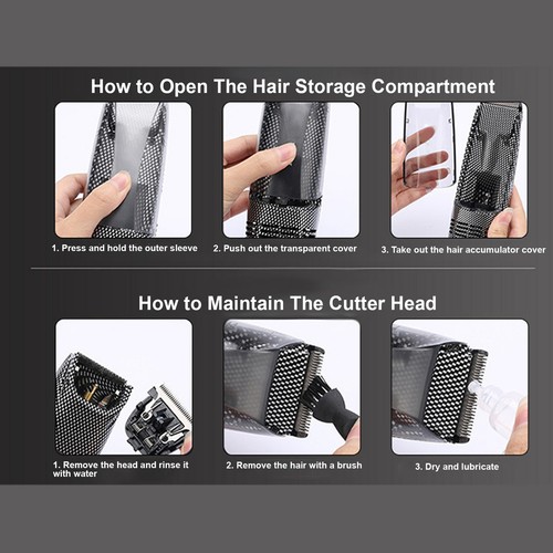 Hair Trimmer USB Charging Safe Automatic Hair Suction Electric Hair Clipper With - Picture 20 of 24