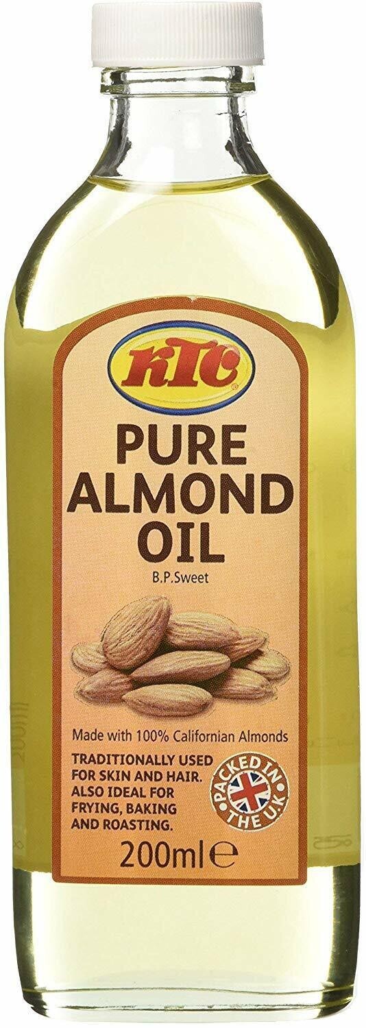 KTC Pure Almond Oil Hair Growth Skin Care Natural Moisturiser Cooking Oil 200mL