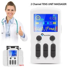 TENS Pain Relief Therapy EMS Pulse Massager Dual Channel Rechargeable Machine