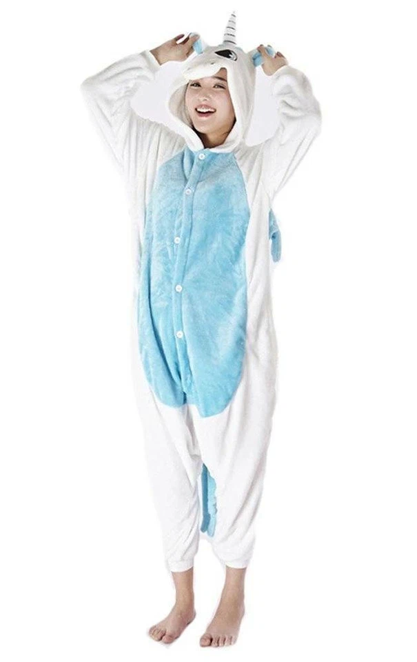 Jumpsuit Damen Herren Erwachsene Kostüm Anzug Pyjama Schlaf-Anzug Overall ZC - Bild 4 von 4