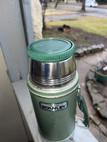 Vintage Aladdin Stanley Thermos Bottle 24oz Wide Mouth A-1350B Green - Picture 18 of 24
