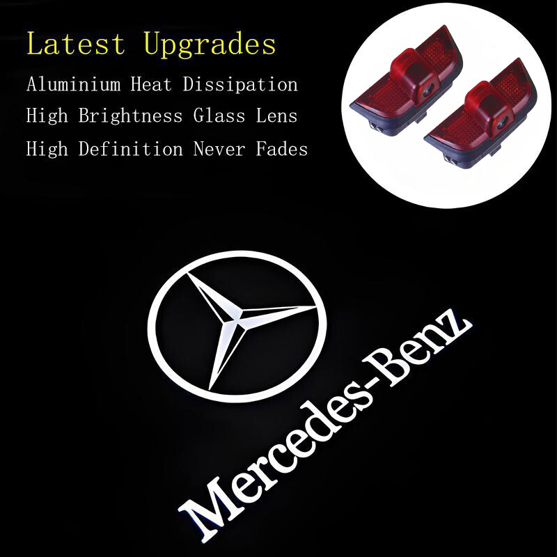 2Pcs HD LED Ghost Shadow Puddle Car Door Lights For 2008-14 W204