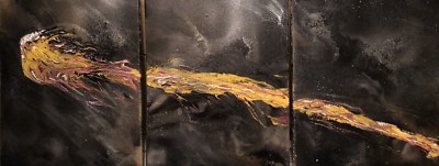  Fireball  , Original Abstract Art Canvas Painting Oils