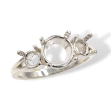 8mm Three Stone Pre-notched Ring Mounting