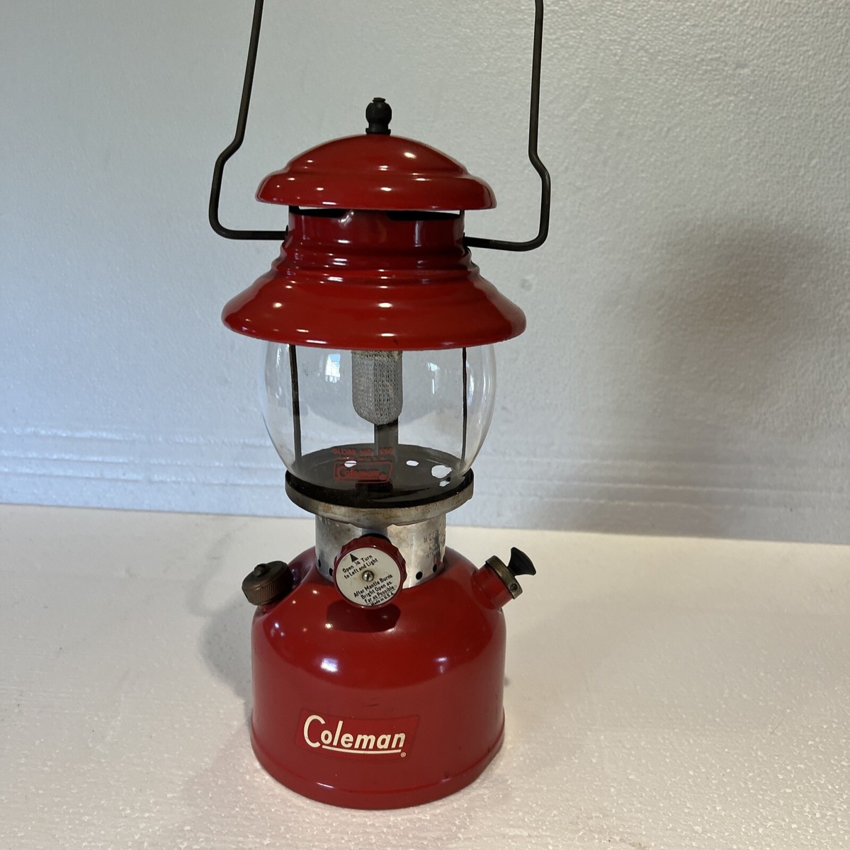 Coleman 1957 Lantern Red 200A with Globe Camping Dated 7/57