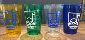 Set of 4 Vintage MAYOR BYRNE'S CHICAGOFEST Plastic Cups CHICAGO FESTIVAL HISTORY
