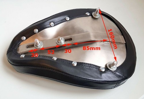 TUCK AND ROLL BATES STYLE SEAT FOR MOTORCYCLES CHOPPER BOBBER REAL LEATHER BLACK - Picture 7 of 7
