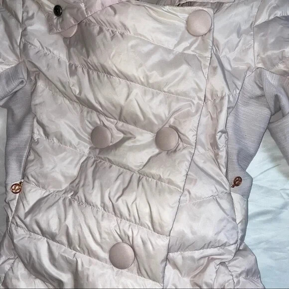 Lululemon Athletica Pedal Power Cycling Tie Bow Puffer Pink Jacket Sz UK 10 $298 View 4