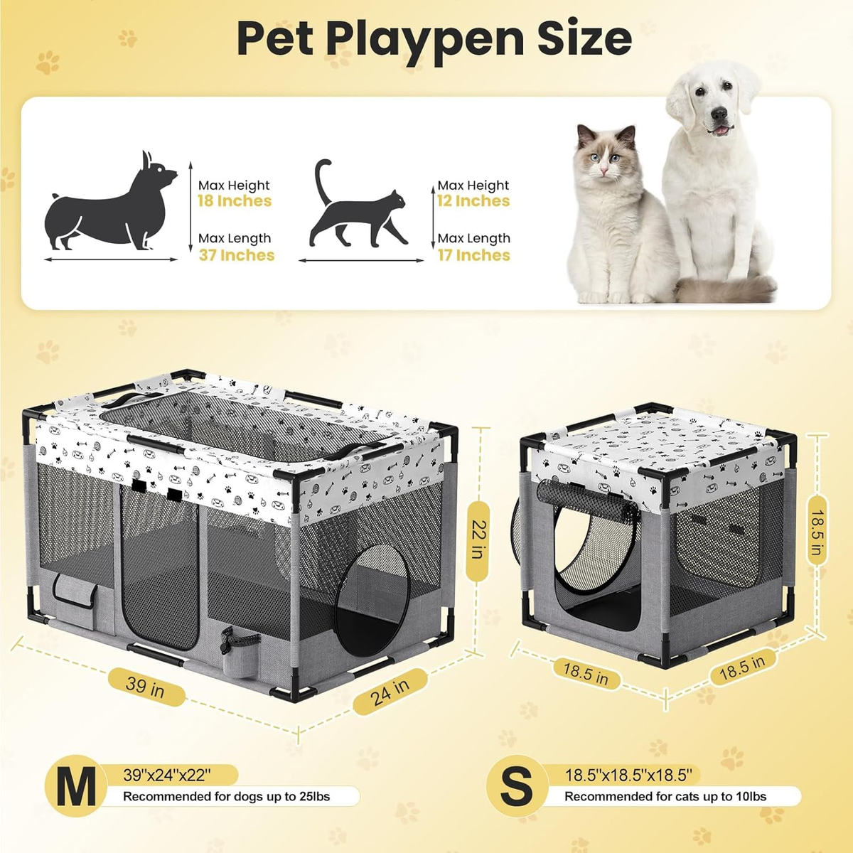 Cat Playpen, Divisible Kitten Dog Pet Playpen for Indoor Enclosed