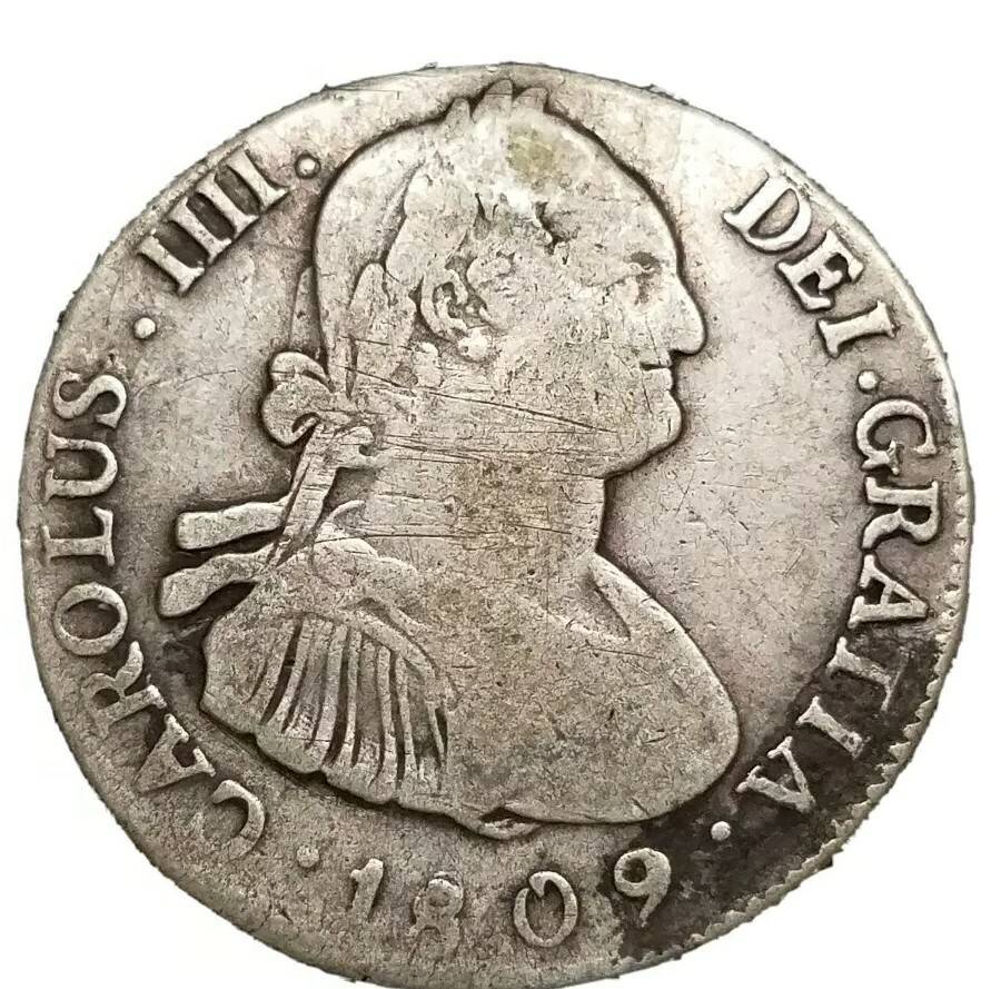 Rare 1809 PJ 4 Reales Bolivia Spain Colonial Milled Silver Coin Potosi Mint  $$$$