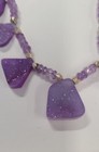 Purple Quarts Crystal Geode Rock and Beads Necklace 18 inch with a lock #109 — photo 5
