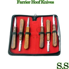 6 Farrier Hoof Knives Equine Veterinary Horse Knife, Kit S.S-0057