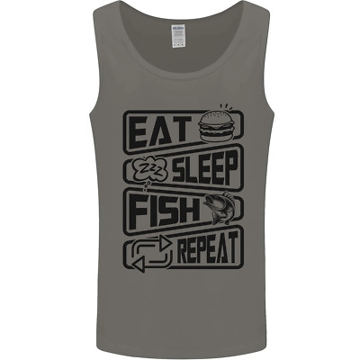 Eat Sleep Fish Repeat lustiges Angeln Herren Trägershirt Tanktop