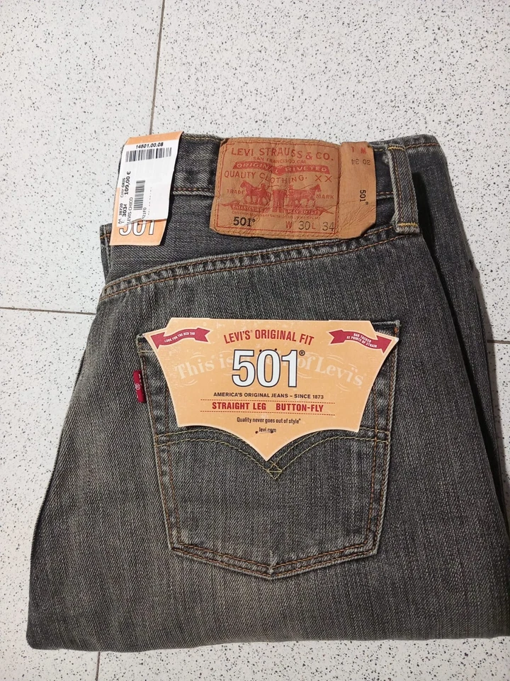 ✅Pantalones Vintage Levis 501 Negros Talla 40/W30-Nuevo con etiqueta - Imagen 4 de 4
