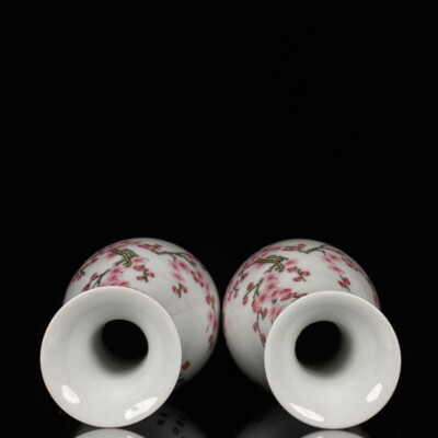 梅花34 34CM Old Chinese Blue White Glaze Red Porcelain Plum Blossom