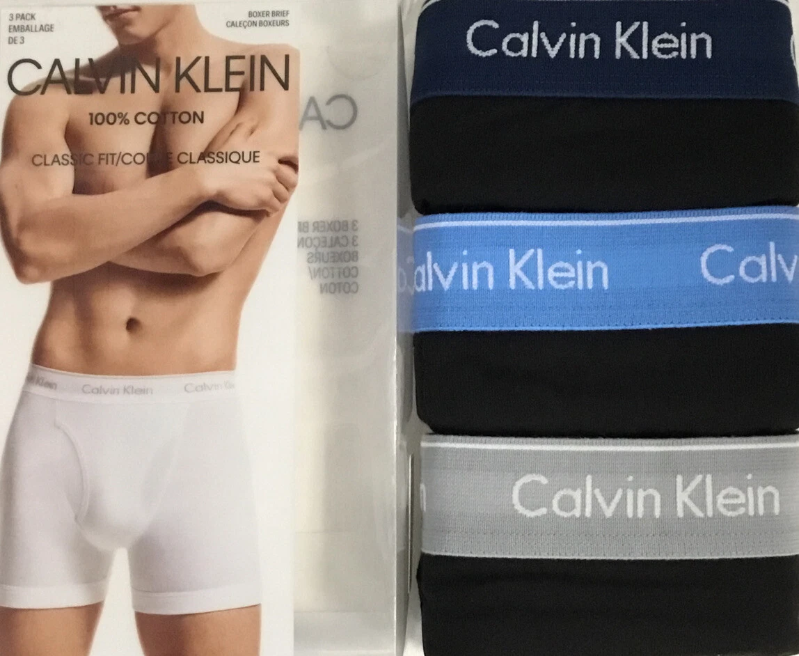 Calvin Klein Men's Cotton Classic Fit 3 Pack Boxer Briefs