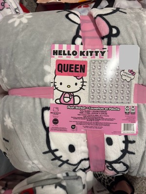 Hello Kitty Flower Picking Daisy Queen Plush Throw Blanket  90 x 90in