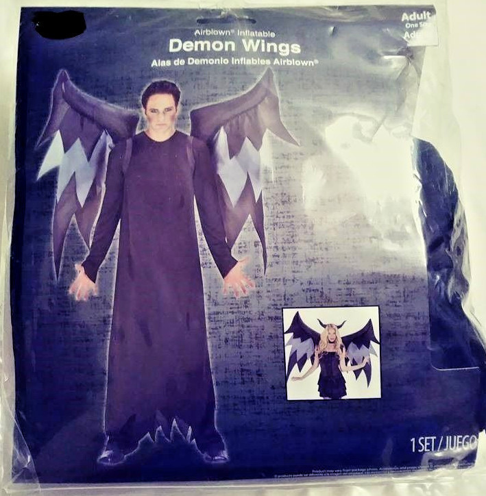 AIRBLOWN INFLATABLE DEMON WINGS HALLOWEEN COSTUME ACCESSORY ADULT ONE ...