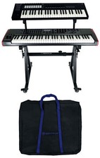 Rockville Z45W Z-Style 2-Tier Keyboard Stand Wheels Bag Adjustable Height Width