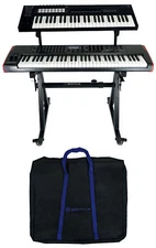 Rockville Z45W Z-Style 2-Tier Keyboard Stand+Wheels+Bag+Adjustable Height+Width