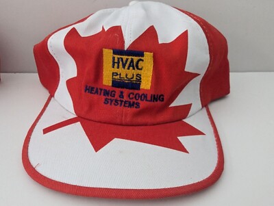 Baseball Cap Hat Advertising HVAC Plus Heating Cooling Canada Flag Maple Leaf