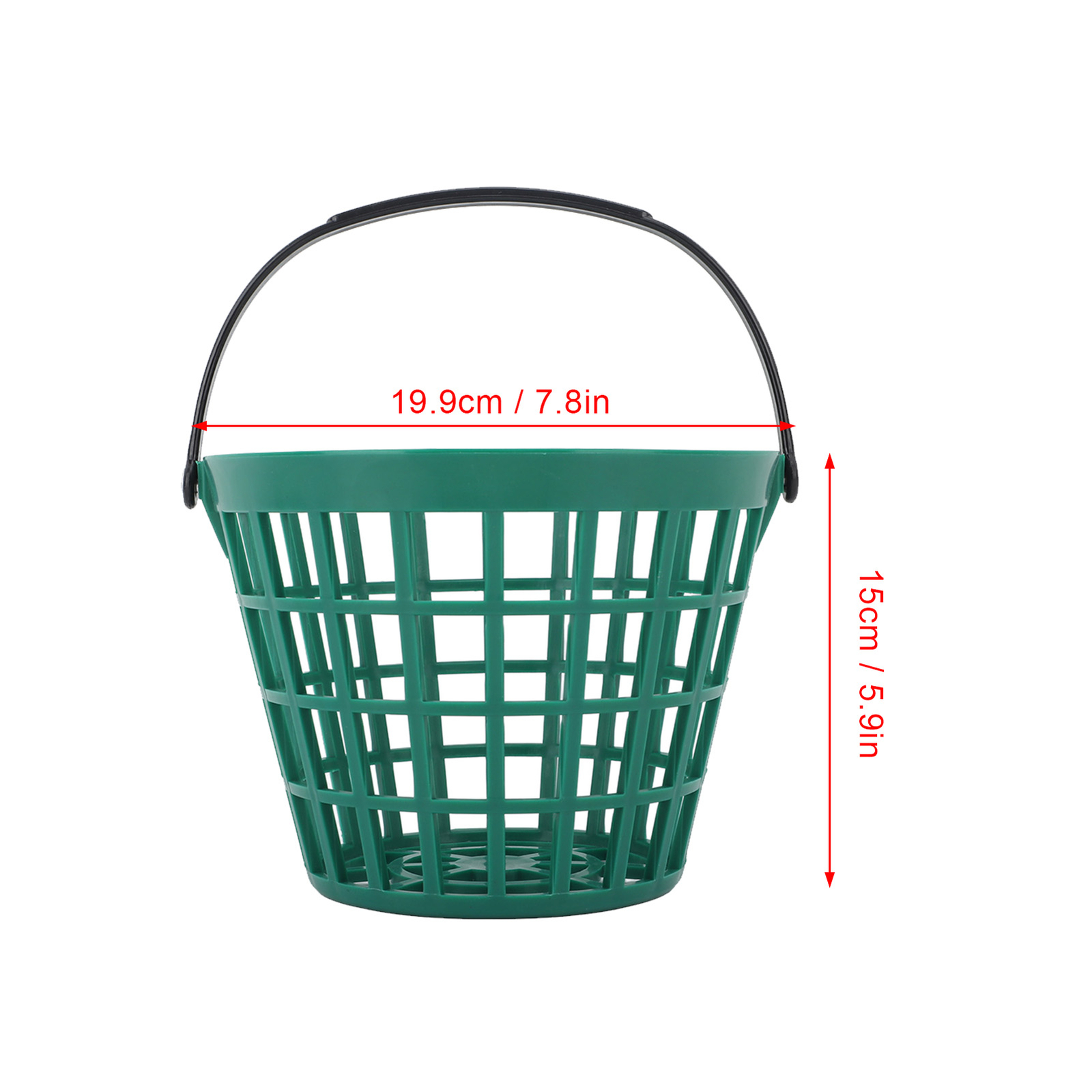 Green Golf Ball Basket Golfball Container With Handle Nylon Pp Ball