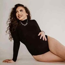 Women's Black Maternity Bodysuit Pregnant Long Sleeve Stretchy Tight Bodycon New