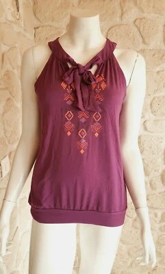 Tee-shirt violet neuf taille M marque Coline étiqueté à 16€ (or2) - Photo 1/4