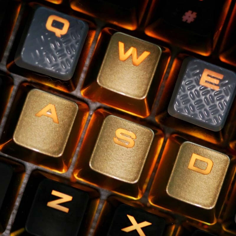 WASD Backlit Keycap Gold KeyCaps for Cherry MX Gaming Keyboards Corsair K70 K95 - Image 3 of 4