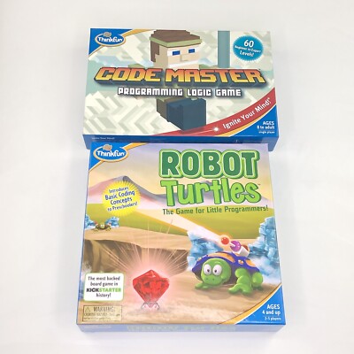 Thinkfun (2) Programming Games (Robot Turtles) & (Code Master, Is Missing Parts)