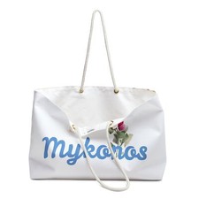 Mykonos Weekender Tote Bag Travel Accessories - Greek Vacation Summer Beach bag