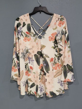 SHOW ME YOUR MUMU Joni Flow White Floral Bell Sleeves Shift Mini Dress S