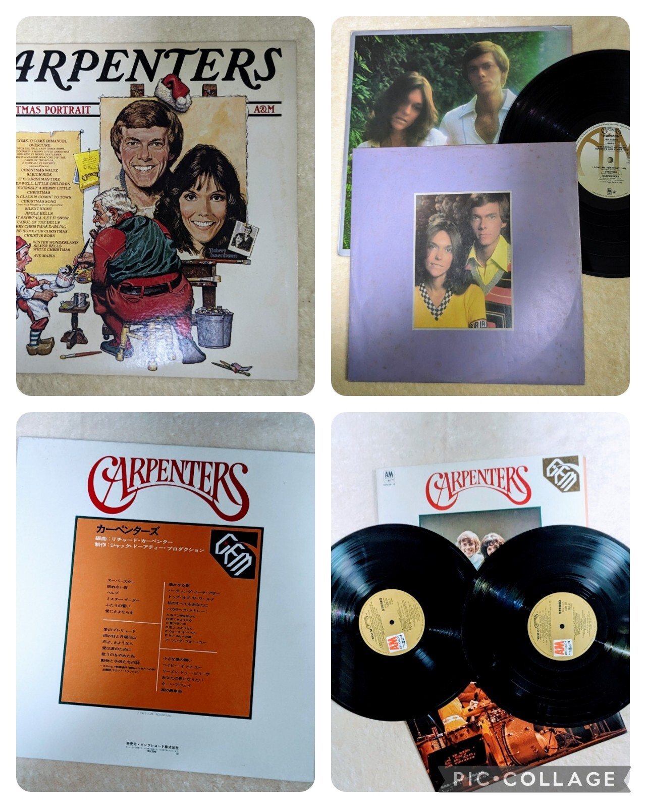 vinyl records lp - 2 ITEMS OF CARPENTERS:  GEM - CHRISTMAS PORTRAIT-image