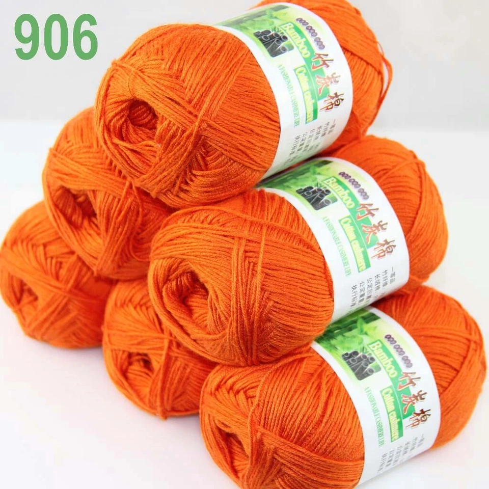 Sale Lot 6SkeinsX50g Soft Bamboo Cotton Baby Wrap Hand Knitting Crochet Yarn 906 - Image 4 of 4