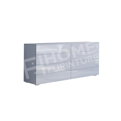 Dresser 8 Chest of Drawers Table Cabinet Bedroom Storage High Gloss Wood White - Picture 6 of 7