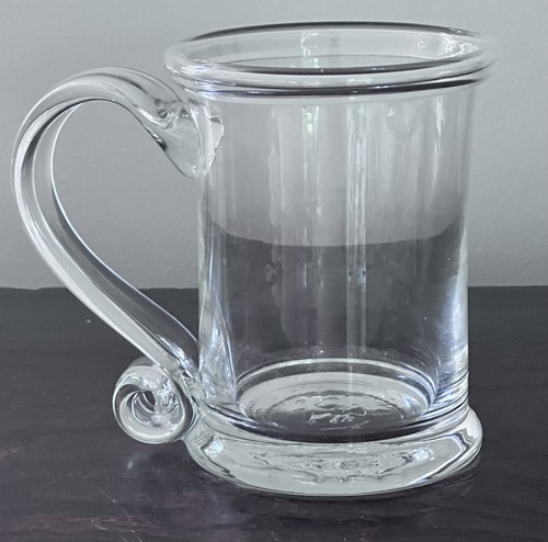 Simon Pearce Windsor Hand Blown Glass Beer Mug Tankard Signed