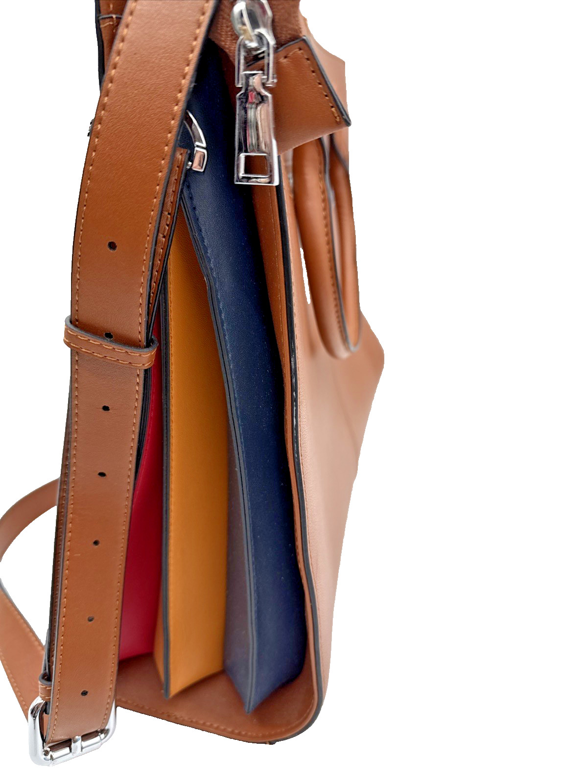 CLUCI Brown VeganLeather Briefcase Women Laptop Bag 16.5-17” Excellent Condition