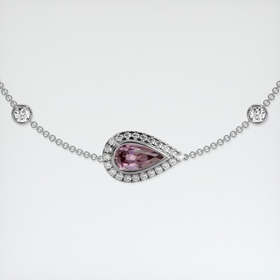 Tanzania Pear Pink Spinel 18K White Gold Bracelet 1.07CT