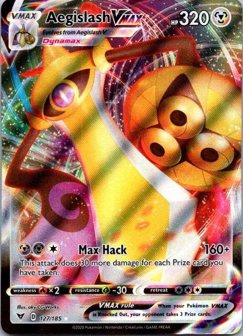 Pokemon Aegislash VMAX 127/185 Vivid Voltage SWSH04 Ultra Rare Holo NM