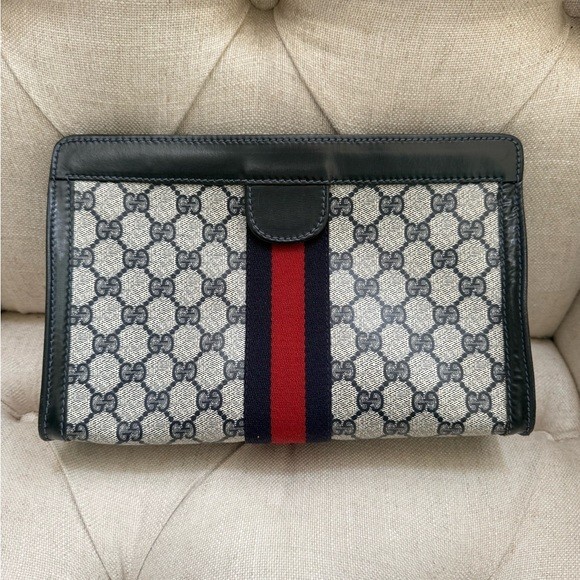 Gucci Vintage Parfums GG Supreme Web Stripe Clutch thumbnail 2