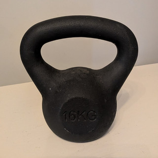 16kg Black Kettlebell Weight Unisex Adults Single Item Kettlebells