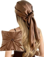 35 Inch Wild Rag Cowboy Scarves for Men Large Rancher Neckerchief Silk Green