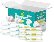 Pampers Sensitive Baby Wipes, Water Based, Hypoallergenic and Unscented