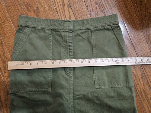 J Crew olivgrüner Jeansrock Damengröße 6 neu mit Etikett 100 % Baumwolle, siehe Beschreibung - Bild 4 von 12