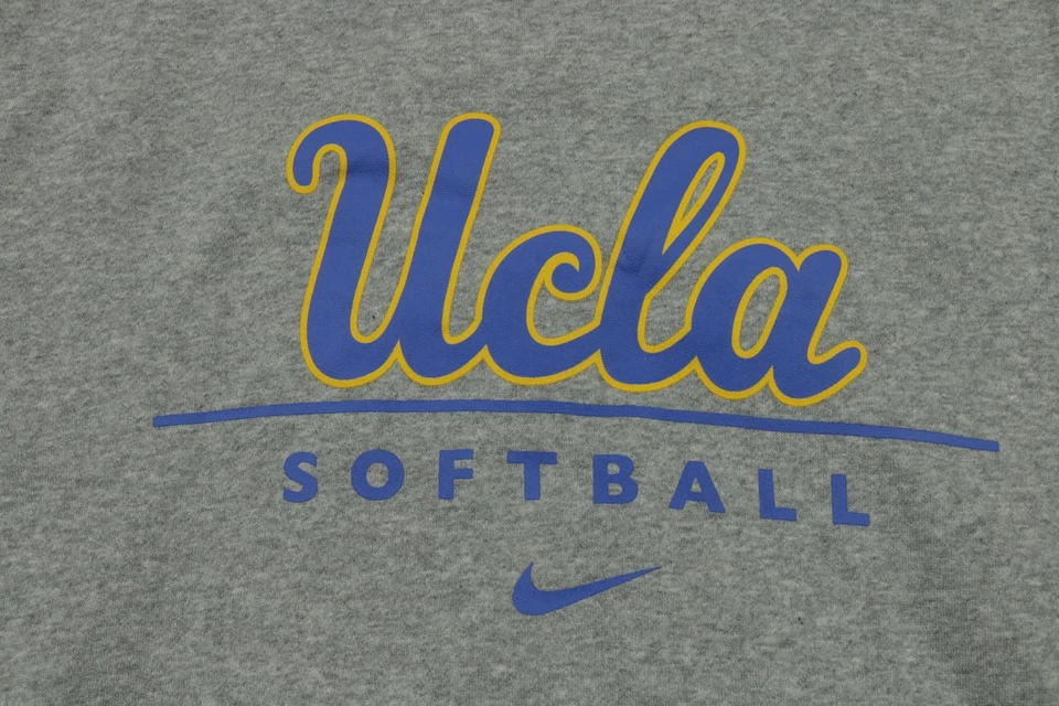 Sudadera UCLA Bruins Para Hombres Pequeña Gris NCAA Softbol Nike Cuello Redondo Pullover Foto 3 de 4