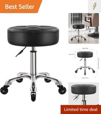 Heavy Duty Rolling Stool with 360-Degree Swivel  Adjustable Height 20.5-27.2" 