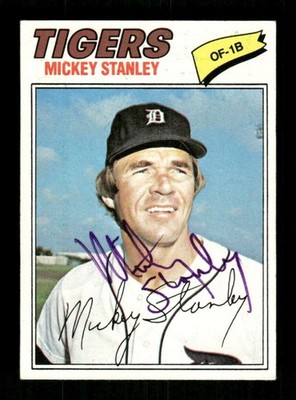 1977 Topps #533 Mickey Stanley signed autograph EX, purple sharpie EAA1 BXCP71